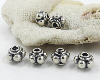 2pcs | 10mm Handmade sterling silver Bali beads spacers, Big size silver spacers