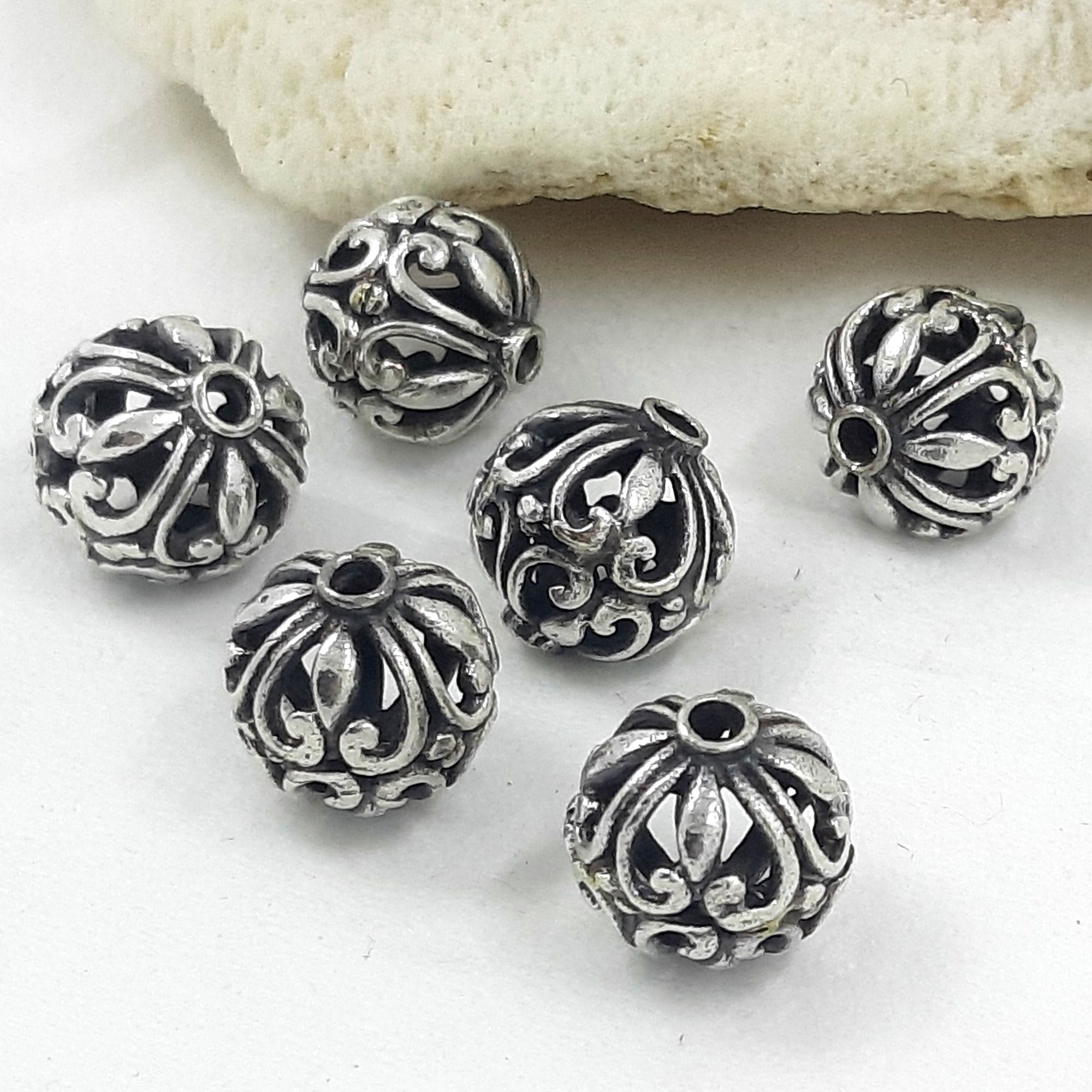 Bali Style Beads Sterling Silver Beads for Jewelry Making 10mm Inspire  Glass Studio 