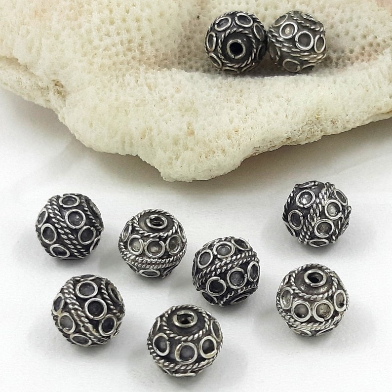 90 PCS 7MM Perles Espacées Fleur Bali Marguerite Plaquées Or Antique