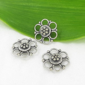 3pcs Sterling silver Bali bead connector handcrafted.