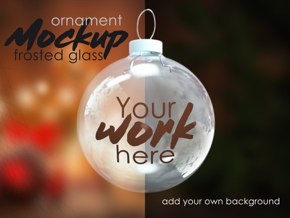Download Frosted Christmas Ornament Mock Up Template Add Your Own Etsy
