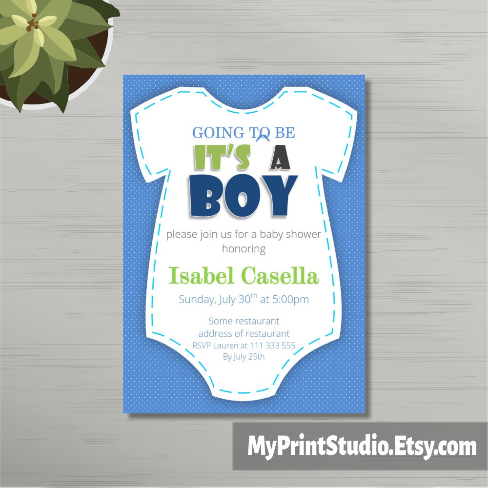 Baby Shower Invitation Modele De Carte Shower Bebe Garcon En Etsy