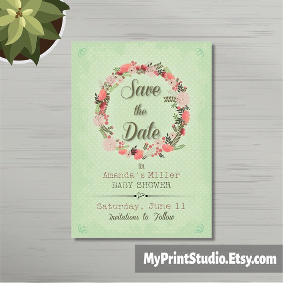 save the date, baby boy shower card template, save the date card . wedding  save the date card template, printed or diy instant download