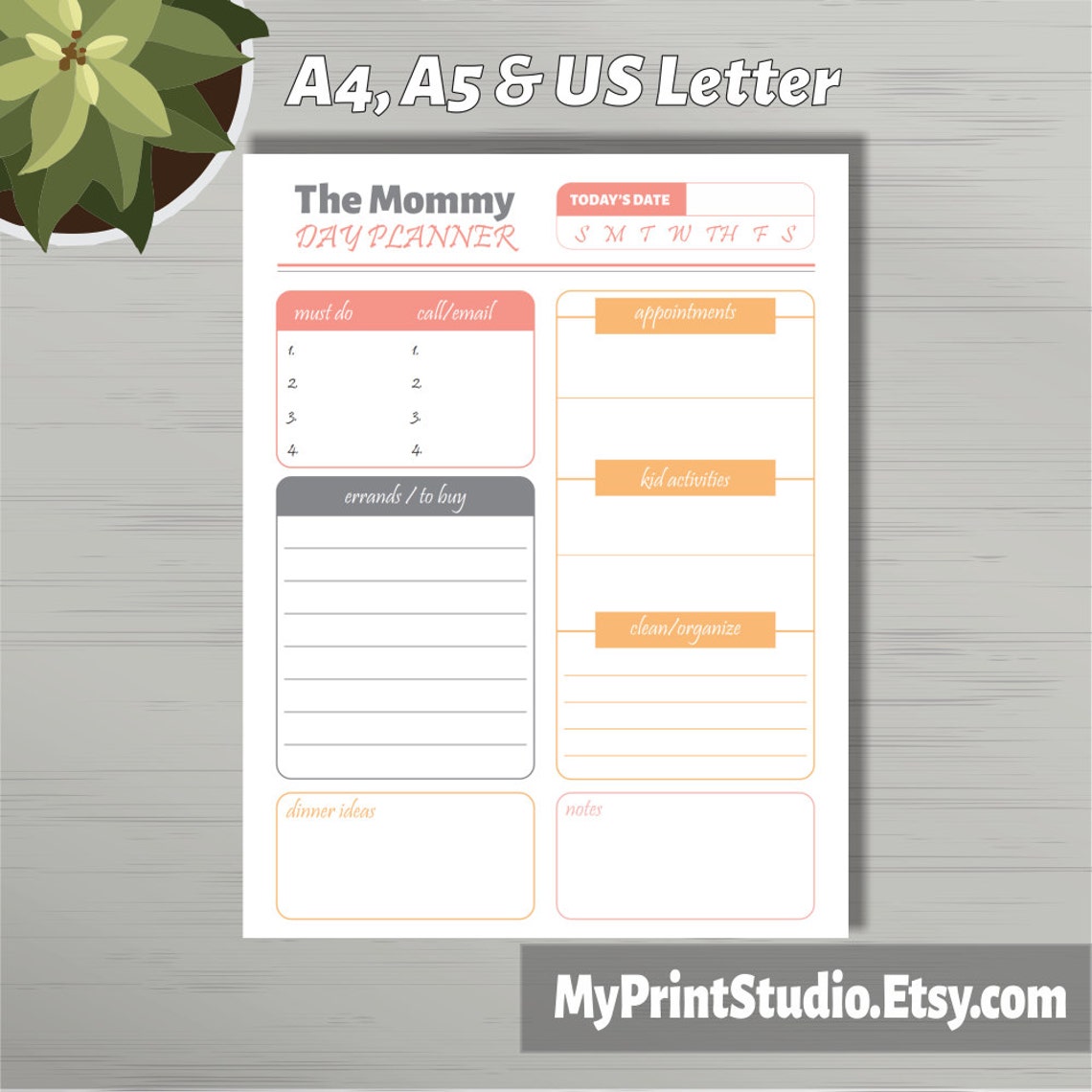 Mommy Planner to Do List Mother Day Organizer Mom Daily | Etsy