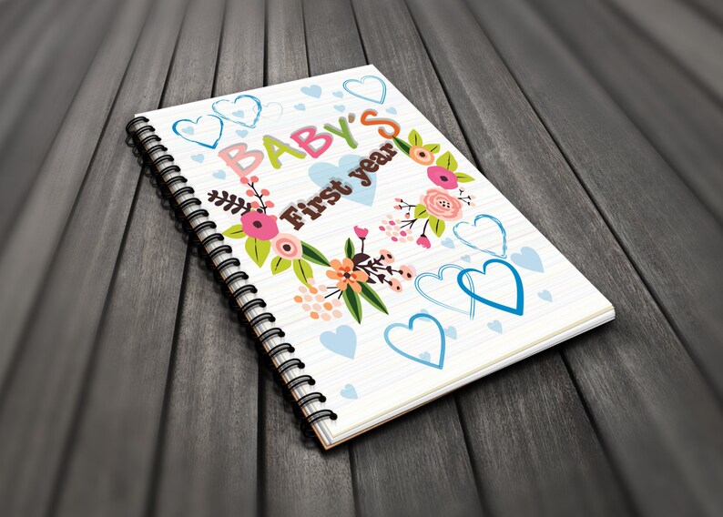 Baby Boy First Year Book 34 Pages Baby Boy Memory Book Baby Etsy