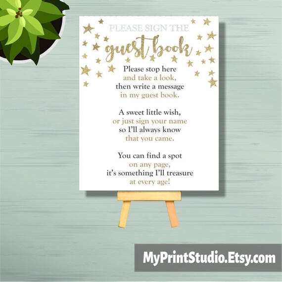 twinkle twinkle little star guest book