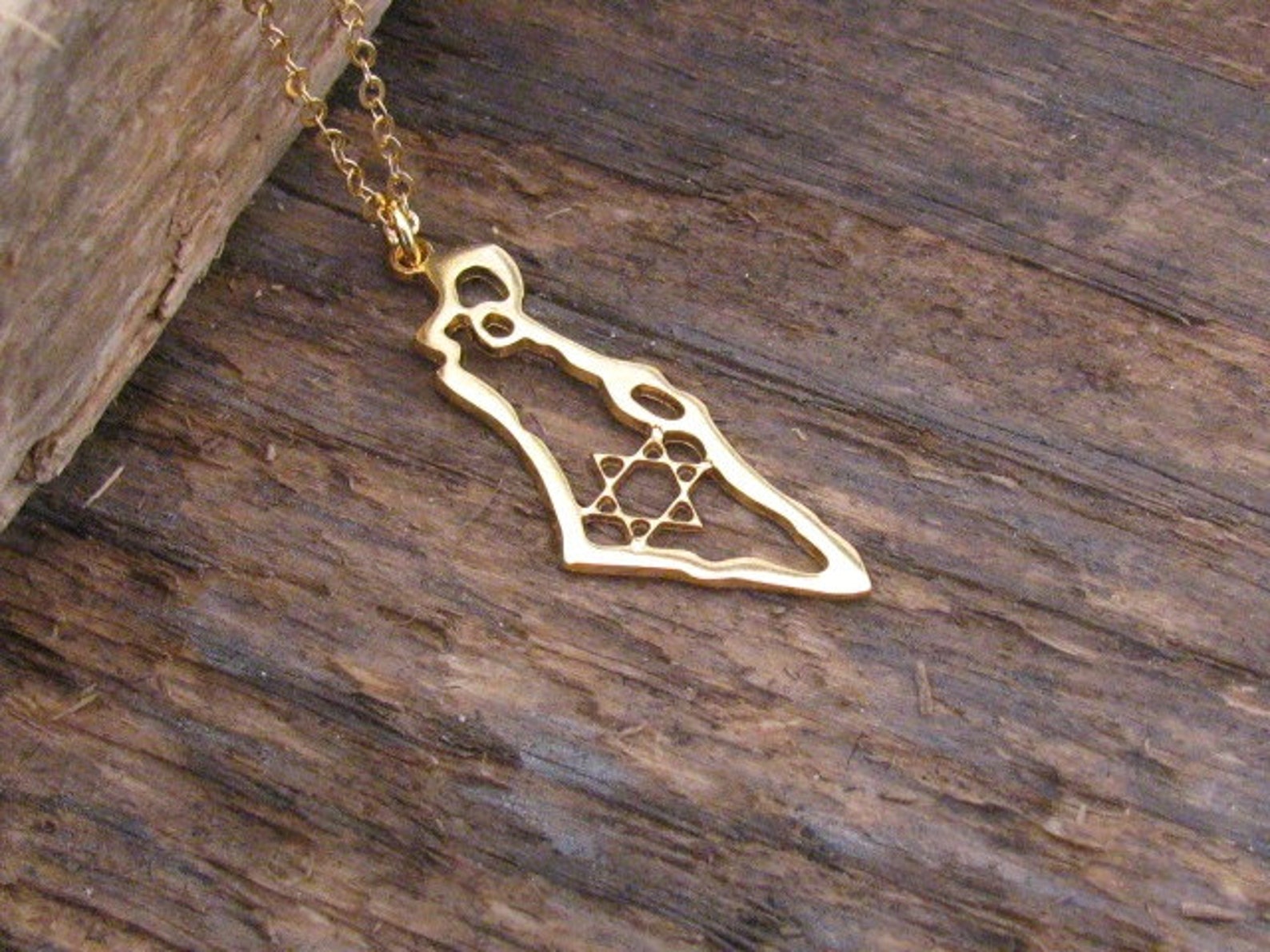 Israel Necklace, Israel Map Necklace, Israel Pendant, Jewish Jewelry