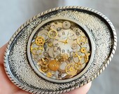 Steampunk Buckle, Quality Buckle, Oval buckle, Steampunk, Vintage Belt Buckle, Gift, Unique Belt Buckle, Rare buckle, Buckle from old watch