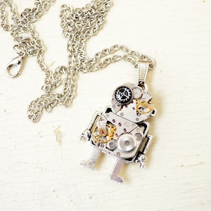 Fantasy necklace, Android Steampunk necklace, Necklace Robot, Robot pendant, Industrial, Android Pendant, Pendants, Steampunk gift, Mr Robot image 1