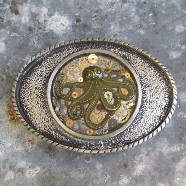 Octopus / Octopus Steampunk Belt Buckle / Octopus bijoux / Silver Buckle / Octopus Buckle / Steampunk / vintage Belt Buckle / Octopus Gift / Buckle