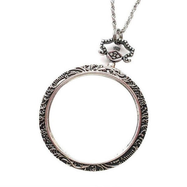 Loupe 3X Collier/ Pendentif/ Loupe/ Collier/ Pendentif/ Vintage/ Collier en argent/ Cadeau d'anniversaire/ Cadeau de Noël/Pendentif