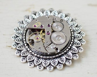 Unique Rare Brooch, Steampunk, Steampunk Brooch, Clockwork,Vintage brooch, Steampunk gift, Retro, Victorian, Steampunk Gift, Brooches, Gifts