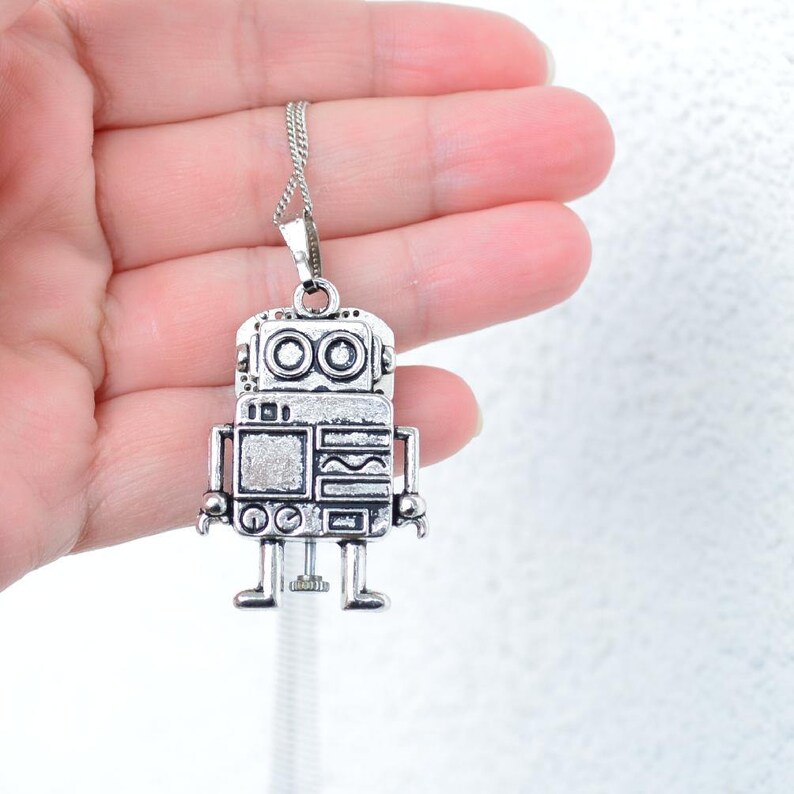 Fantasy necklace, Android Steampunk necklace, Necklace Robot, Robot pendant, Industrial, Android Pendant, Pendants, Steampunk gift, Mr Robot image 5