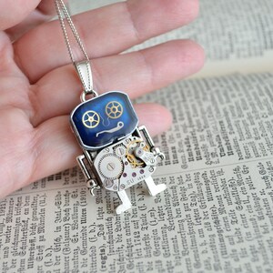 Fantasy necklace, Android Steampunk necklace, Necklace Robot, Robot pendant, Industrial, Android Pendant, Pendants, Steampunk gift, Mr Robot image 10