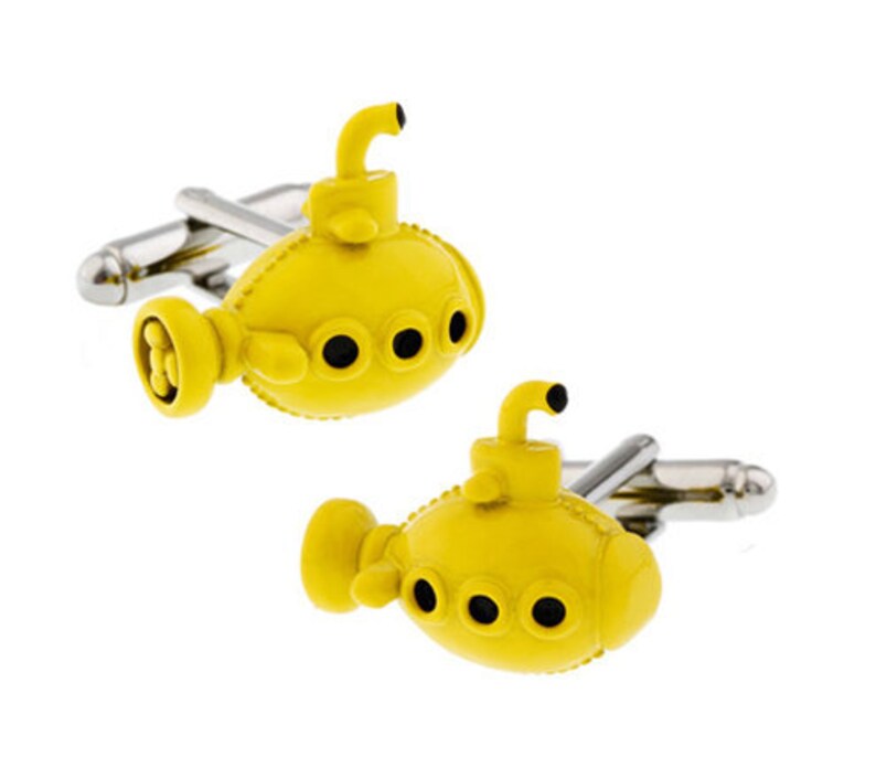 Sailor cuff Cufflinks for men Yellow Submarine Cufflinks Cuff links Nautical Silver Beach Wedding Groom Groomsman Nautical Cuff Links