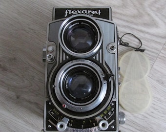 Antique Camera Old Cameras with Original Leather Case made Czechoslovakia Retro Flexaret IIa 6x6 Camera Meopta TLR Camera Vintage