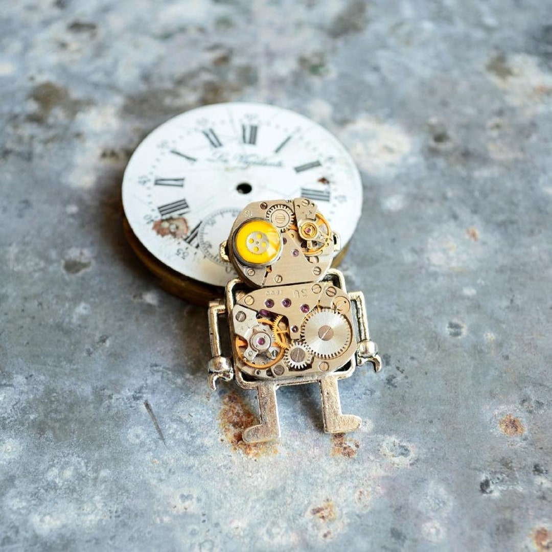 Brooch Robot/ Yellow Eye Robot Steampunk Brooch/ Funny Robot - Etsy Brooch Robot/ Yellow Eye Robot Steampunk Brooch/ Funny Robot - Etsy
