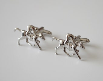 Silver Racing Cufflinks/Horse Racing Cufflinks/ for men/Cufflinks for Jockey/Gift Mens/Gift for men/Men's Cuff Links & Accessories/Racing