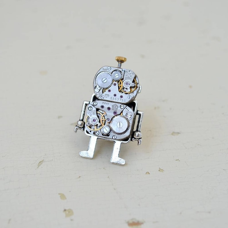 Fantasy necklace, Android Steampunk necklace, Necklace Robot, Robot pendant, Industrial, Android Pendant, Pendants, Steampunk gift, Mr Robot image 6