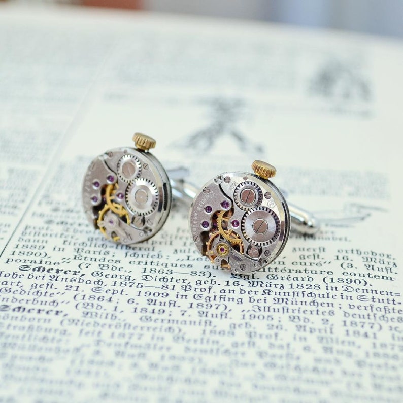 Ideas Gift for men recy Best Man jewellery Groomsmen cufflinks Best Man Gift Round cufflinks Cuff links Steampunk Clockwork cufflinks