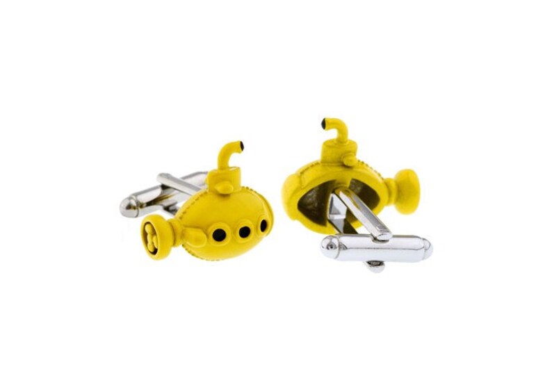Sailor cuff Cufflinks for men Yellow Submarine Cufflinks Cuff links Nautical Silver Beach Wedding Groom Groomsman Nautical Cuff Links