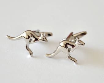 Silver Kangaroo Cufflinks/ Animals Cuff Links /Silver Cufflinks/ Kangaroo/ Cufflinks for men/ Mens Gift /Men's Cuff Links & Accessories/Gift