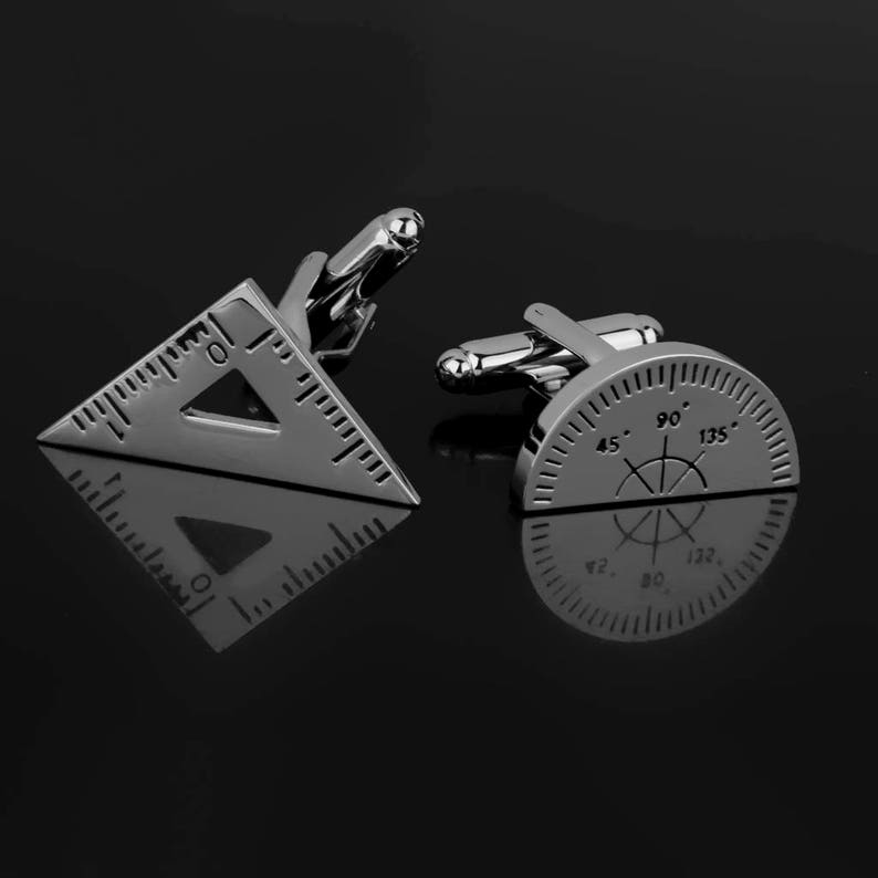 Gift for Designer Silver Ruler Cufflinks Cool Cufflinks Mathematician Mathematics Cufflinks Birthday Gift Mathematical gift Designer