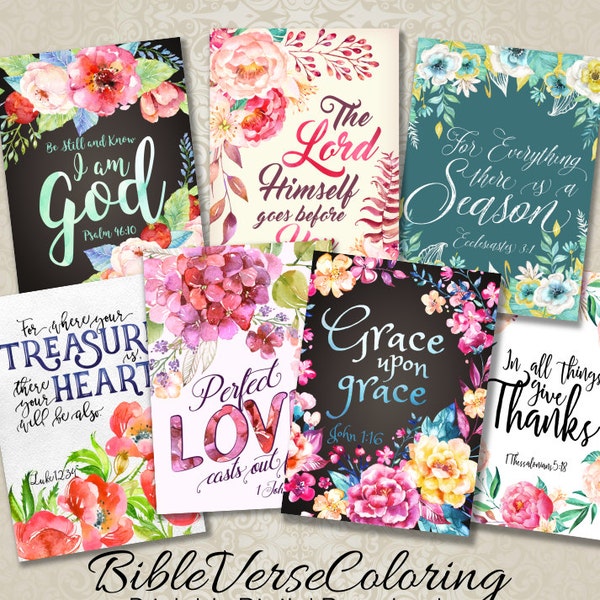 Bible Verses TAGS Scripture Art No.1  size 2.5"x3.5" hang tags digital collage sheet greeting cards Printable download