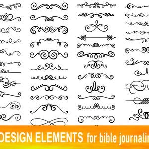 56 PRINTABLE TEMPLATES for bible journaling verse art, illustrated faith bible clipart stamps, scripture art printable stencils.