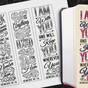 GENESIS 4 Bible journaling printable templates, illustrated christian faith bookmarks, black and white bible verse prayer journal stickers image 5