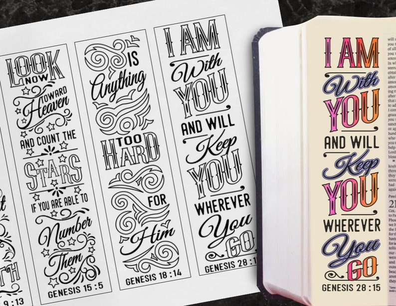 GENESIS 4 Bible journaling printable templates, illustrated christian faith bookmarks, black and white bible verse prayer journal stickers image 5