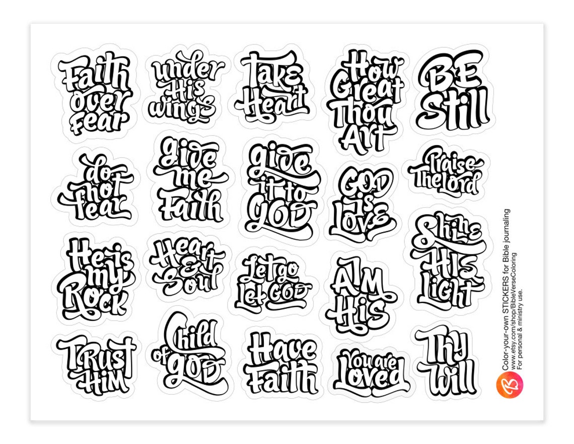 20 printable faith stickers for Bible journaling &amp; Planners | Etsy
