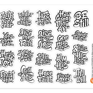 20 Printable Faith Stickers for Bible Journaling &amp; Planners - Etsy