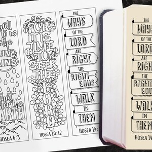 HOSEA 4 Bible journaling printable templates, illustrated christian faith bookmarks, black and white bible verse prayer journal image 5