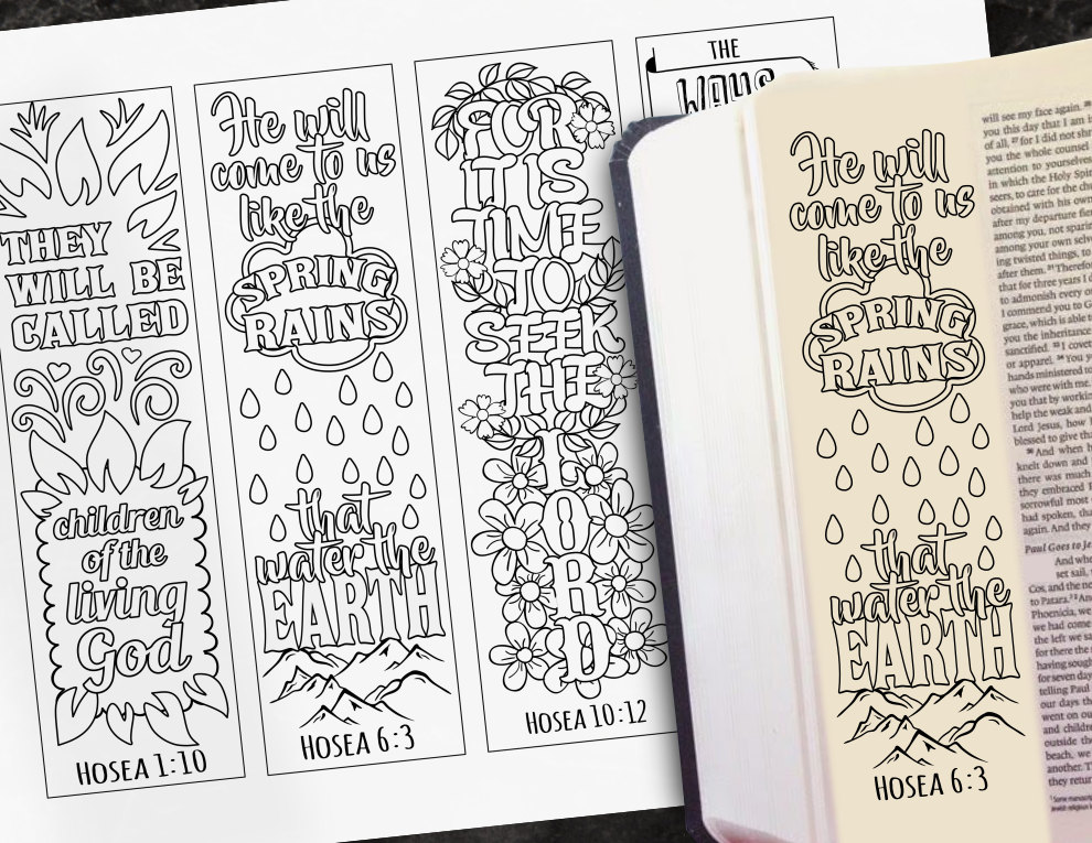 HOSEA 4 Bible Journaling Printable Templates, Illustrated Christian