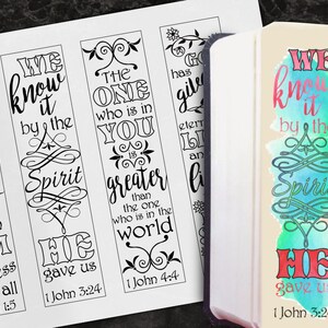 4 Bible Journaling Printable Illustrated Faith Bible Journaling Template Bible Journaling Stencils Bible Verse Coloring Set 1 JOHN image 4