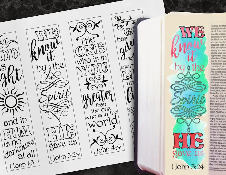 4 Bible Journaling Printable Illustrated Faith Bible Journaling Template Bible Journaling Stencils Bible Verse Coloring Set 1 JOHN image 4