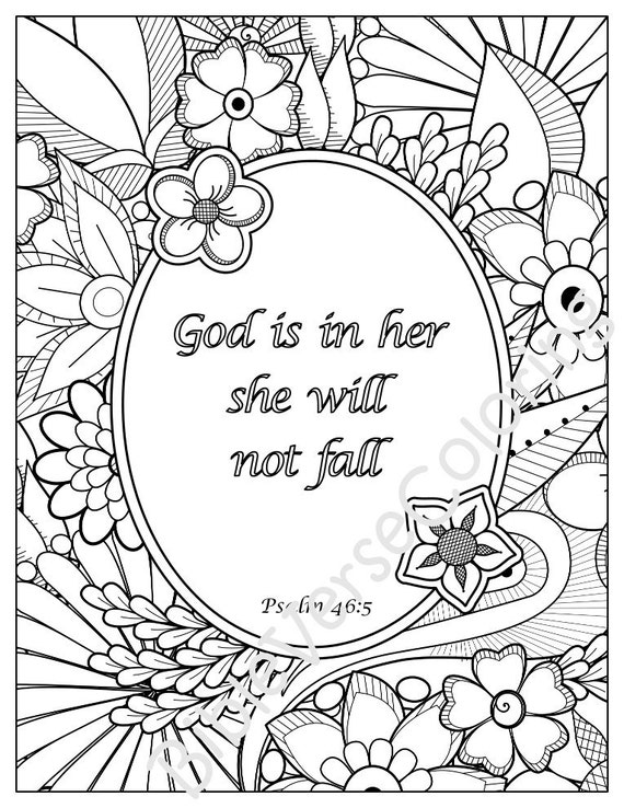 Download 5 Bible Verse Coloring Pages Set Inspirational Quotes DIY ...