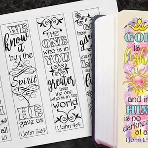 4 Bible Journaling Printable Illustrated Faith Bible Journaling Template Bible Journaling Stencils Bible Verse Coloring Set 1 JOHN image 2