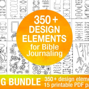 350+ printable templates BIG BUNDLE for bible journaling verse art, illustrated faith bible clipart stamps, scripture art stencils