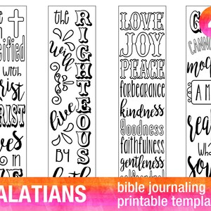 4 Bible journaling prayer journal printable templates illustrated christian faith bookmarks bible verse GALATIANS image 1