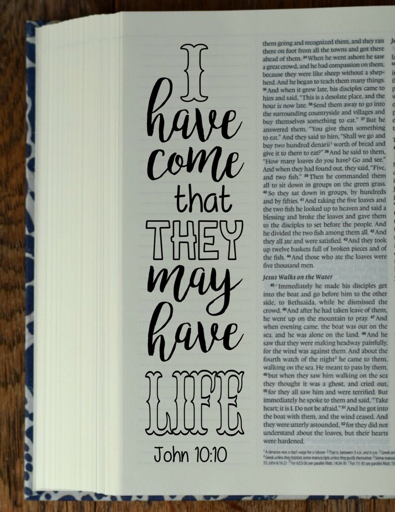 JOHN 4 modelli stampabili per diario biblico, segnalibri illustrati di fede cristiana, adesivi per diario di preghiera con versetti della Bibbia in bianco e nero immagine 4