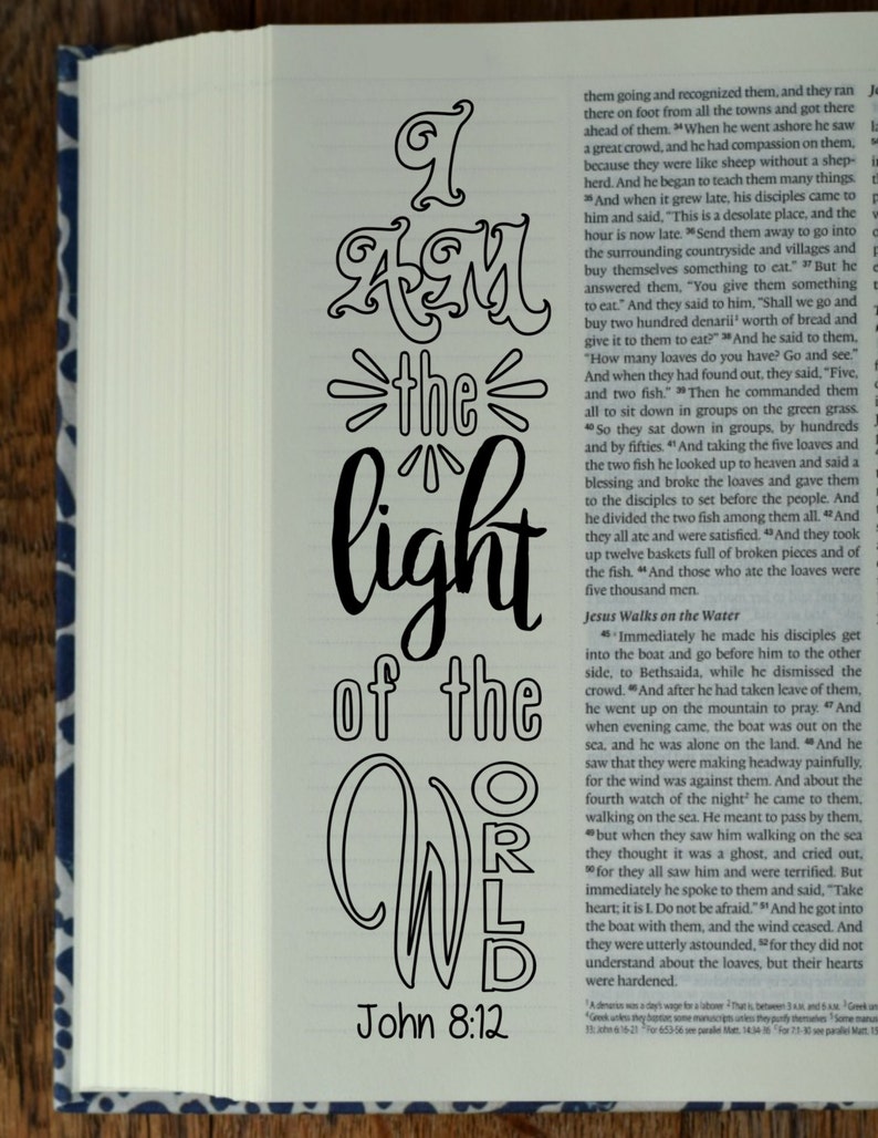 JOHN 4 modelli stampabili per diario biblico, segnalibri illustrati di fede cristiana, adesivi per diario di preghiera con versetti della Bibbia in bianco e nero immagine 3