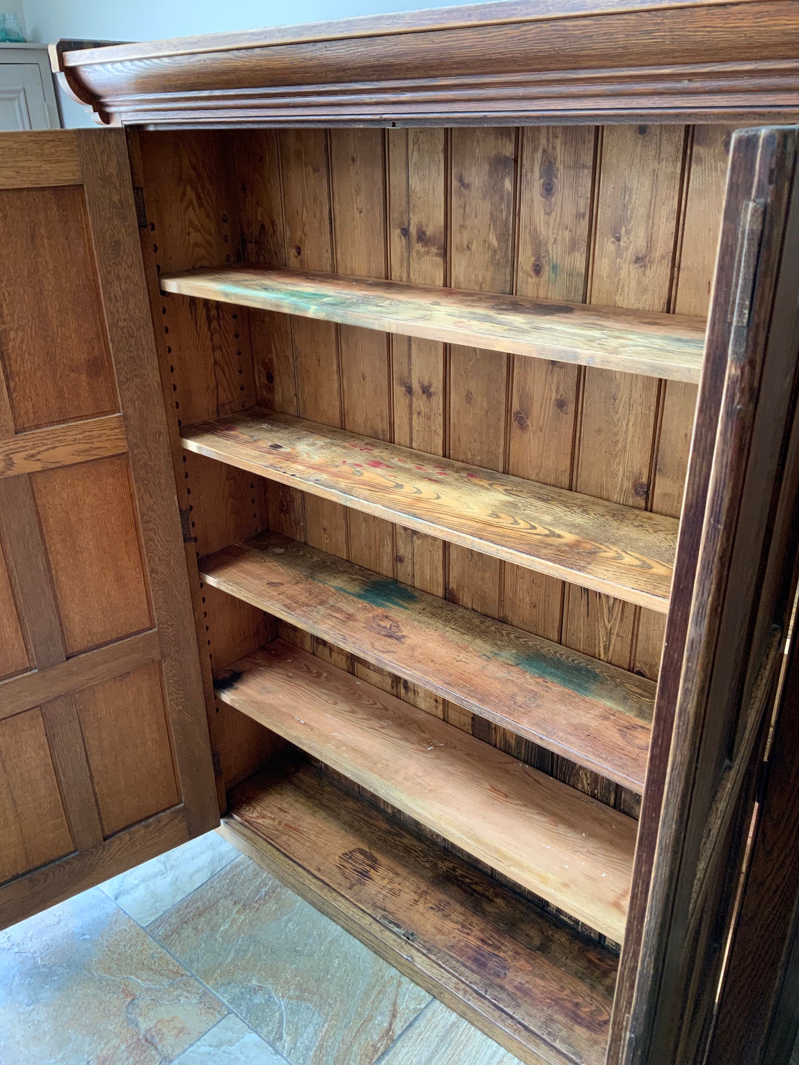 Vintage Antique Oak Amas de casa Despensa Escuela Armario | Etsy