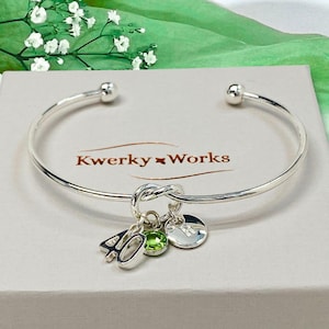 40th Birthday gift for her: Personalised Birthstone Bracelet for Women