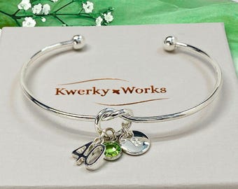 40th Birthday gift for her: Personalised Birthstone Bracelet for Women