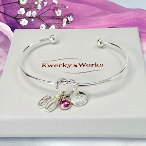60th Birthday Gift for Women: Personalised Birthstone Bracelet in Gift Box