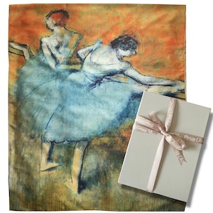 Degas Ballerina Painting Silk Blend Scarf - Art Lover Gift Box Option