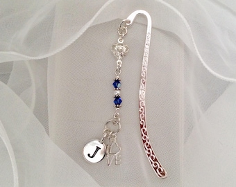 Personalized Inspirational Bookmark, Sapphire Crystal Birthstone, Gift for Mom, Love Charm, Gift for Her, Graduation gift, Bridal Gift