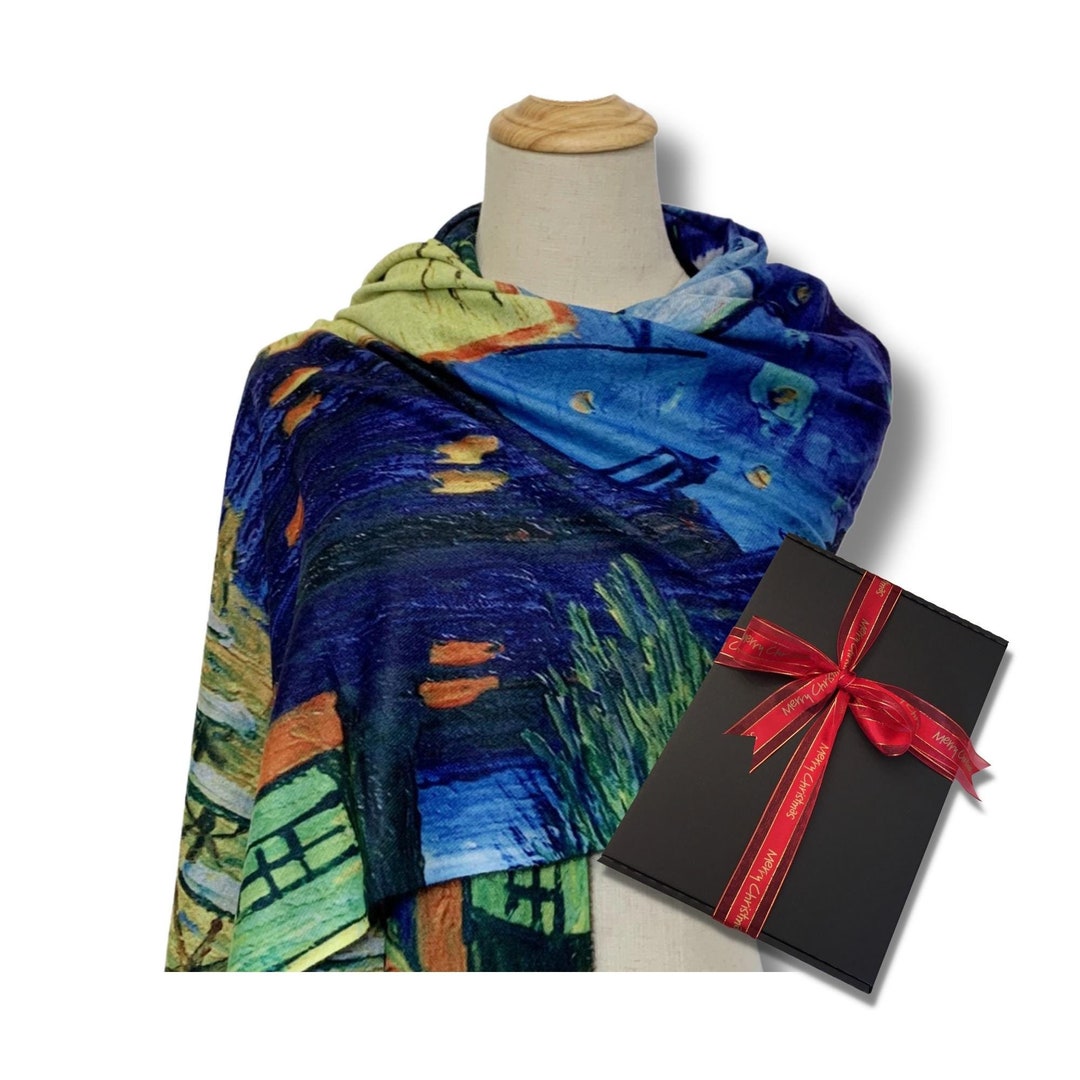 Wool Van Gogh Terrace at Night Scarf in Gift Box, Terrace at Night